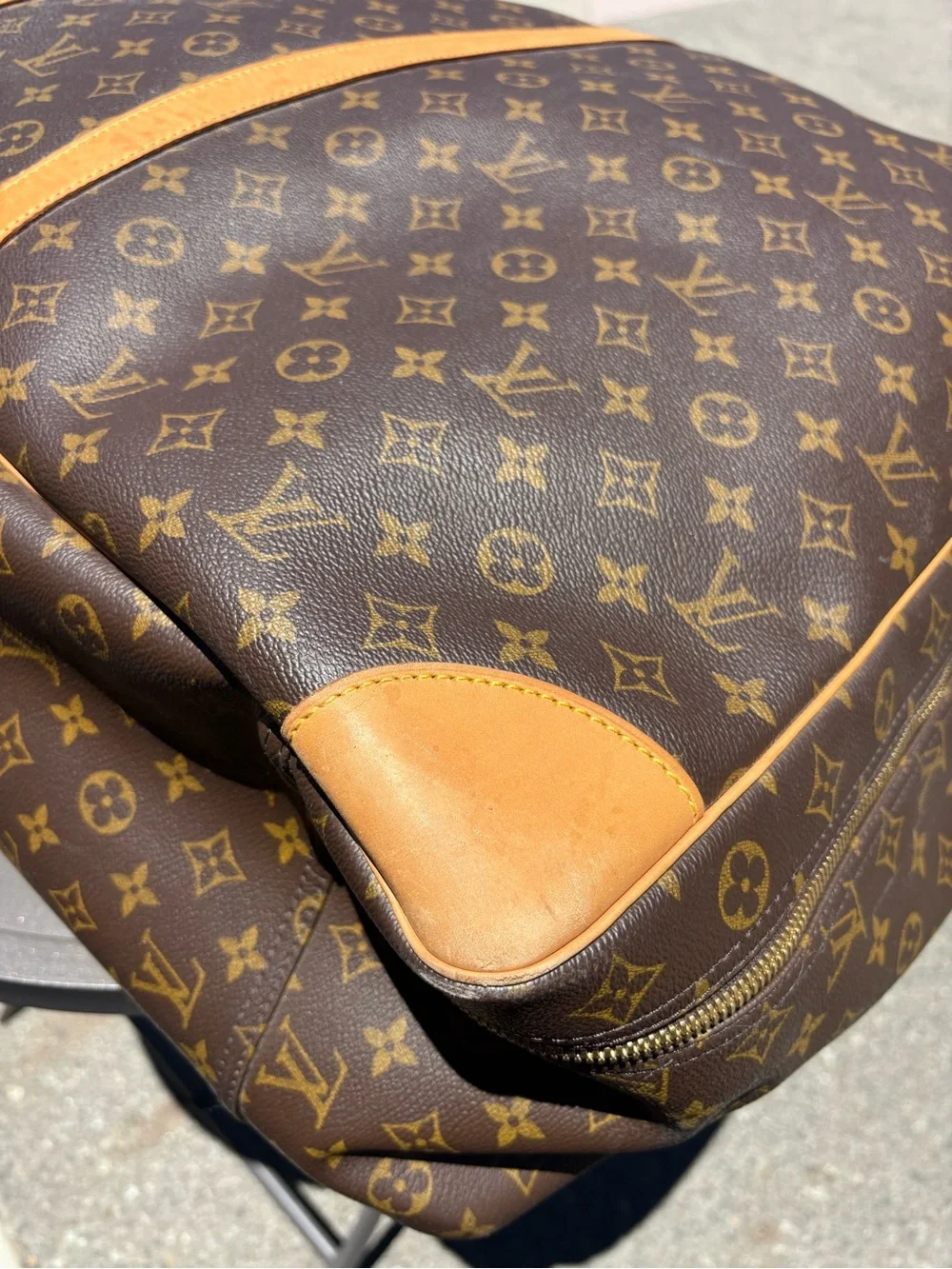 Louis Vuitton Monogram Canvas Travel Holdall with Vachetta Trim